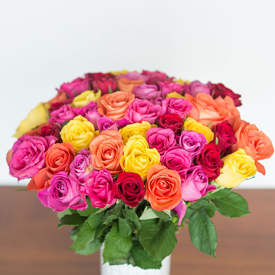 bouquet coloré avec des roses